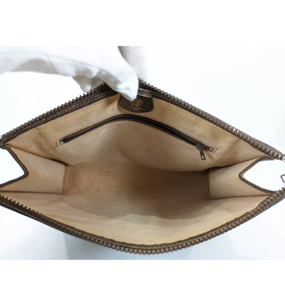 #4 Gucci Vintage Clutch Bag Brown GG PVC Supreme USED (NO CODE) COA INCLUDED - Picture 12 of 14